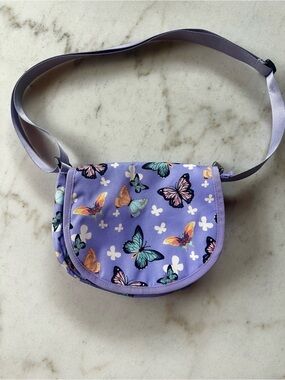 Lavender Butterfly Crossbody Bag | Purple butterfly messenger bag